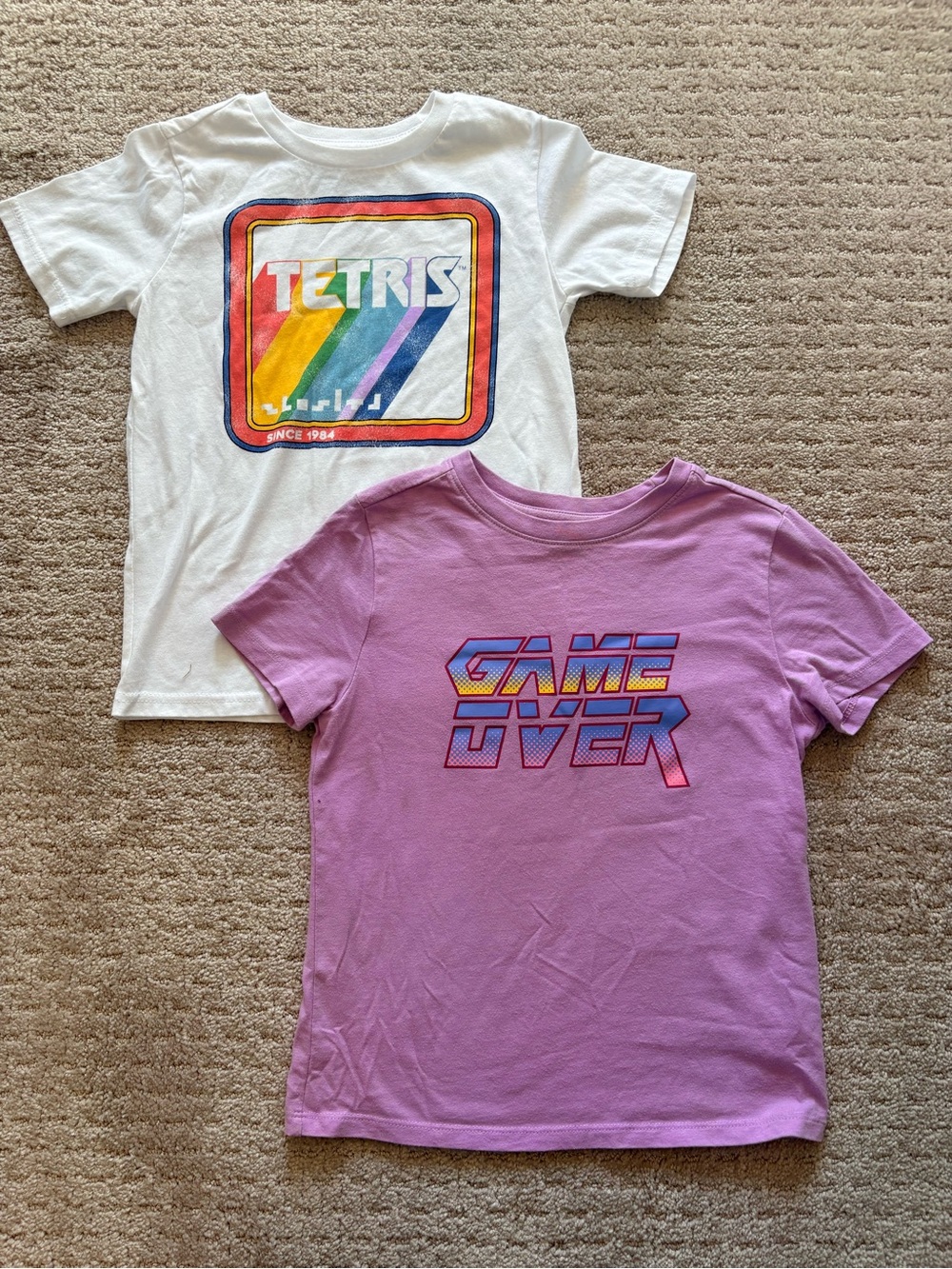 Lot of Boys Gaming S Small 6/7 Tetras 80’s Retro Vintage T-Shirts Graphic Tee S